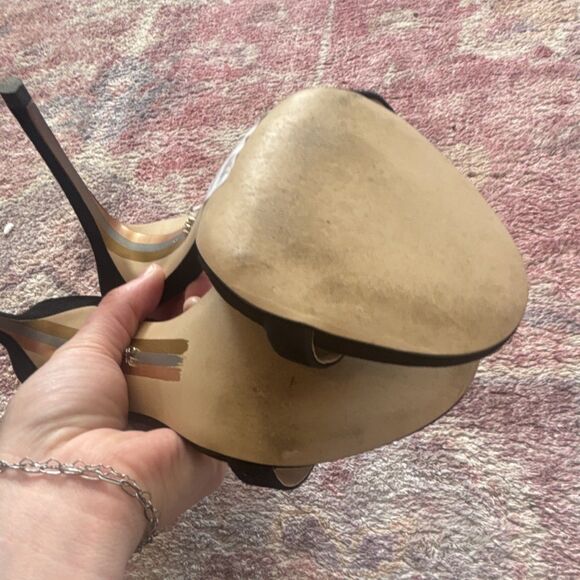 Sam Edelman Black Suede Ankle Strap Open Toe Strappy Heels Women’s Size 7 - Picture 8 of 9